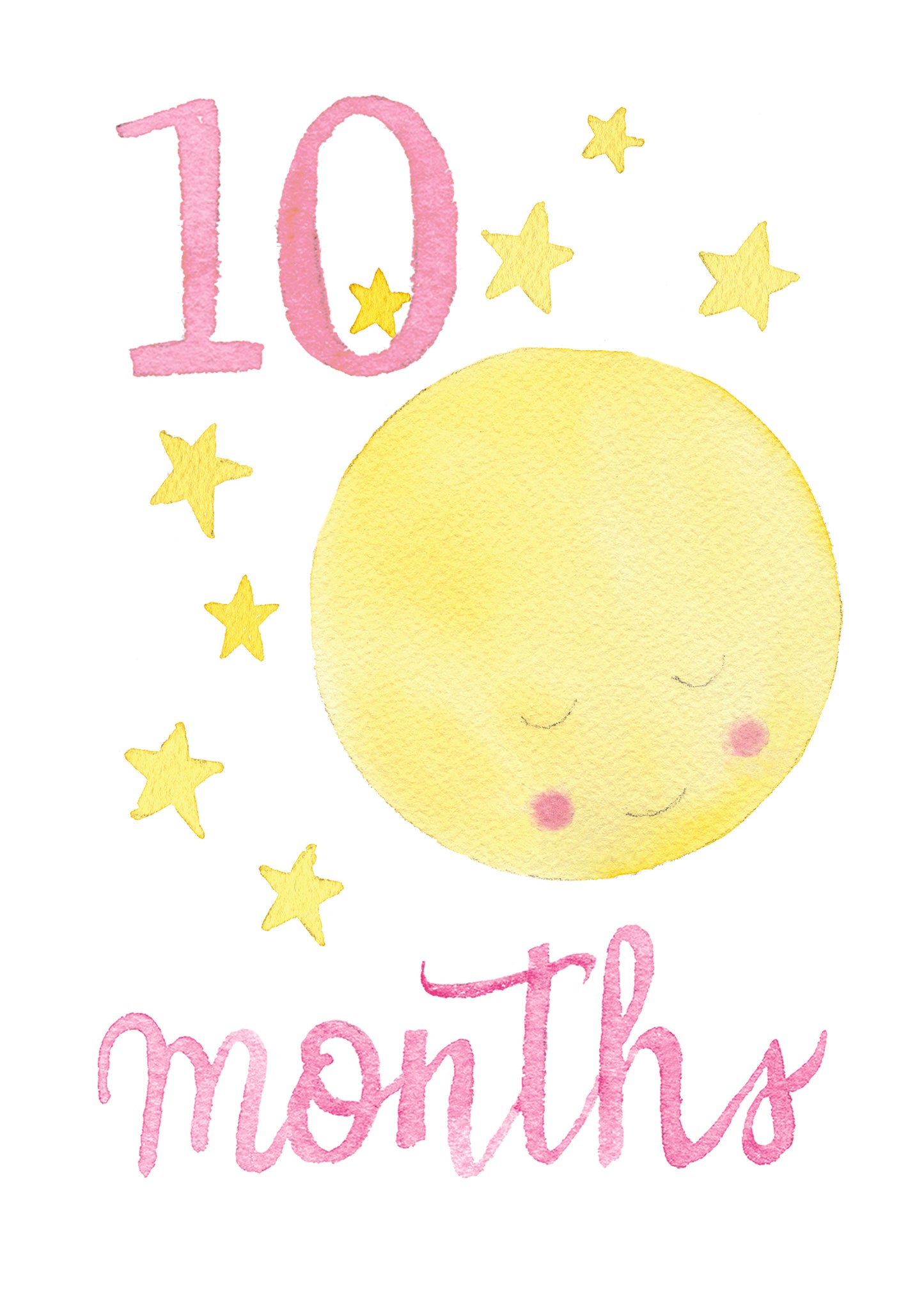 Baby Girl Monthly Milestone Cards