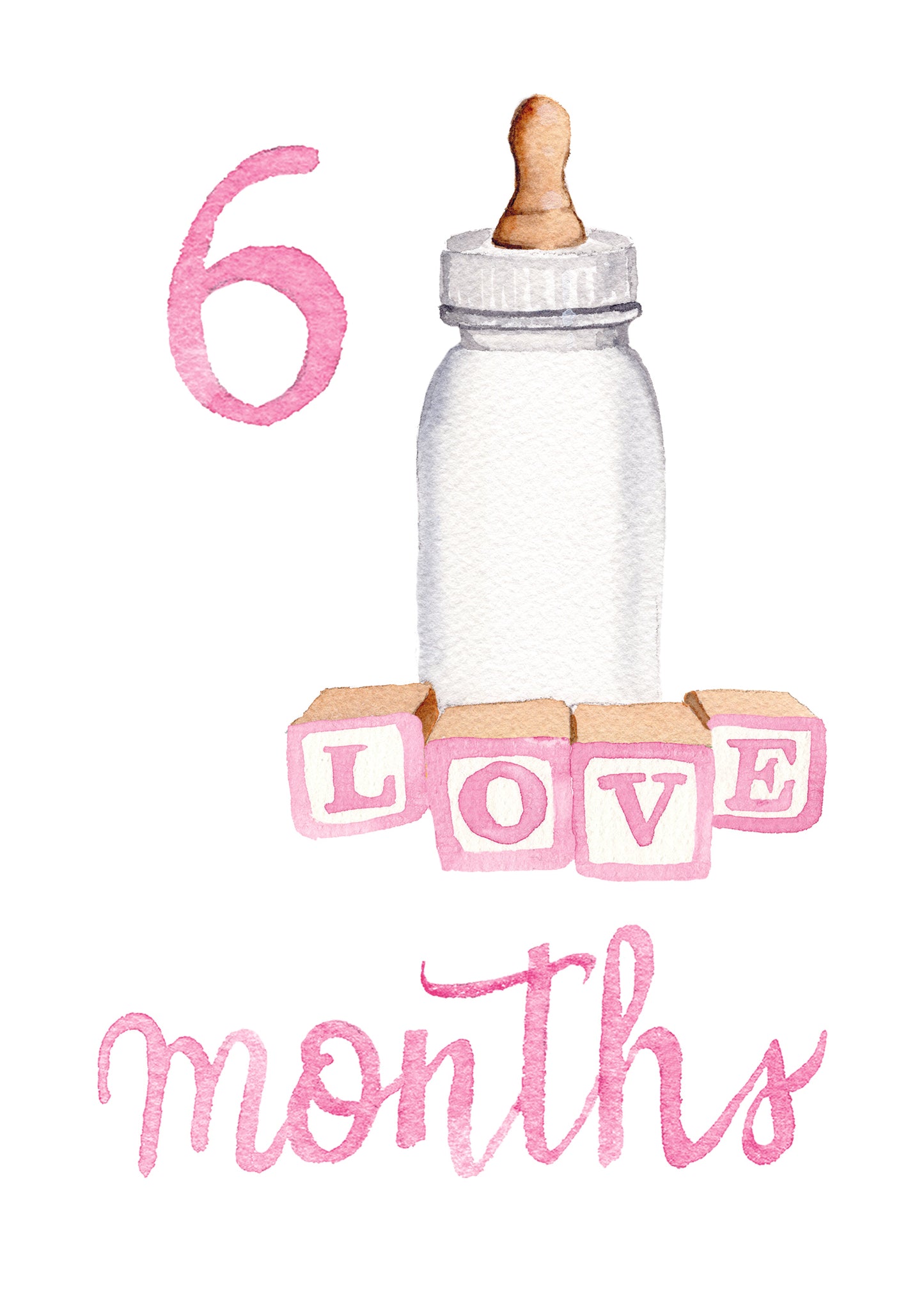 Baby Girl Monthly Milestone Cards