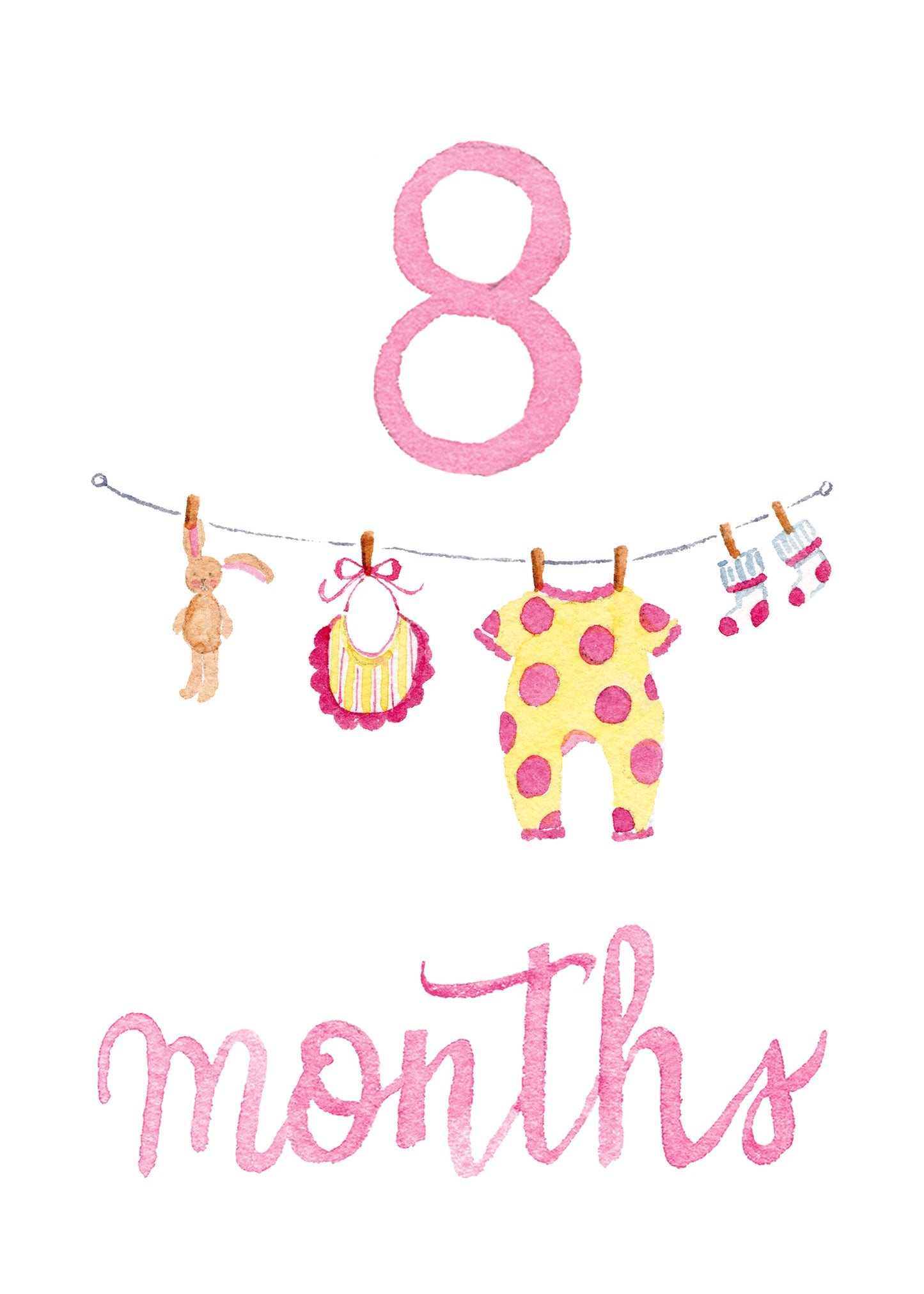 Baby Girl Monthly Milestone Cards